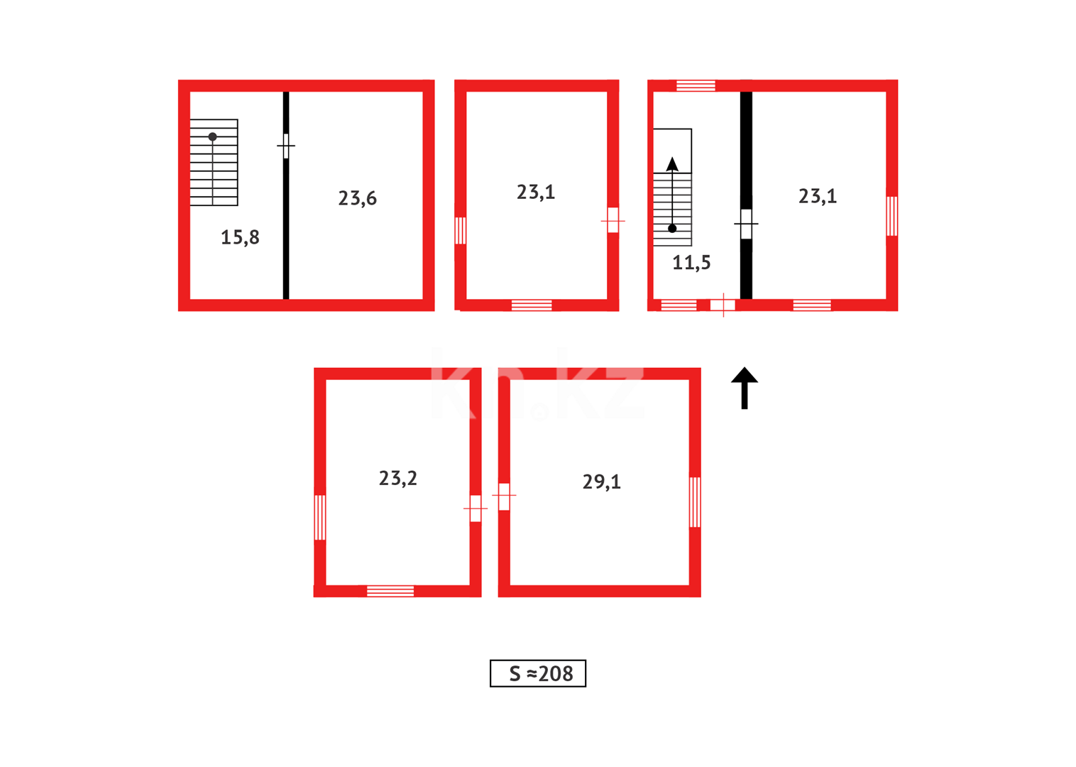 Продажа 4-комнатного дома, 208 м², ул. Карибжанова в Караганде - фото 15