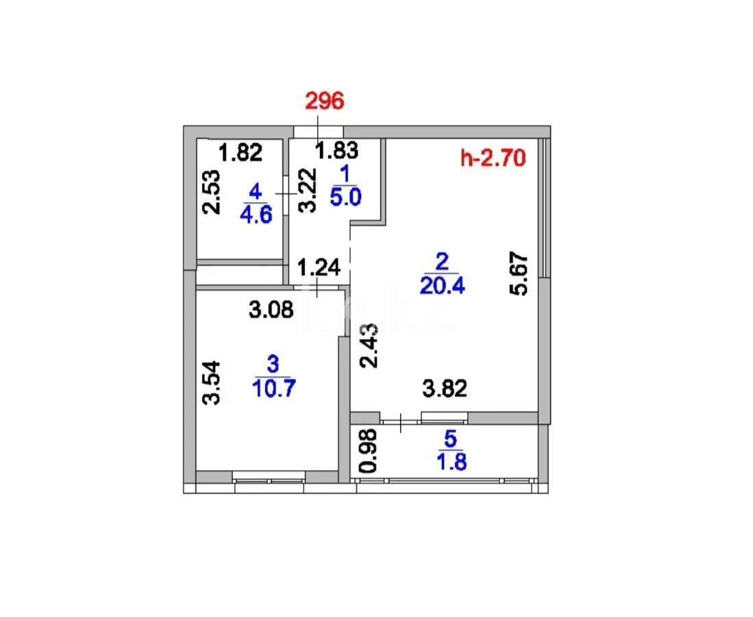 Продажа 1-комнатной квартиры, 42.5 м², ул. Бейбарыс Султан, дом  12 - Продажа  однокомнатных квартир в Астане с фото фото 5 из 5