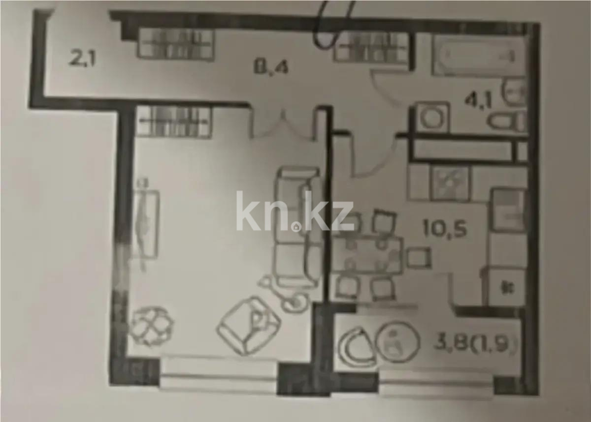 Продажа 1-комнатной квартиры, 43.9 м², ул. Утеген батыра, дом  11в - Продажа  однокомнатных квартир в новостройках Алматы фото 1 из 1