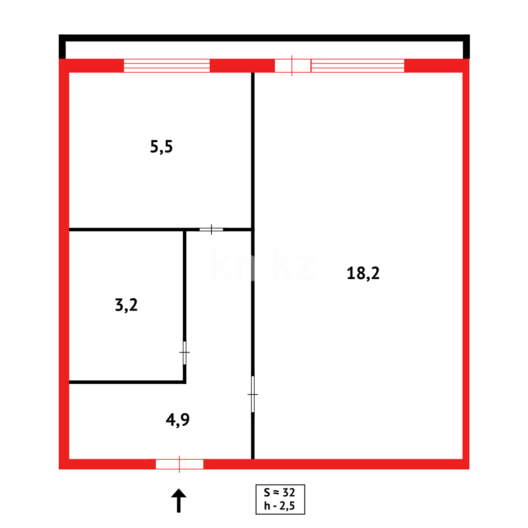 Продажа 1-комнатной квартиры, 33 м², ул. Аманжолова, дом  7 - Продажа квартир в Караганде фото 11 из 11