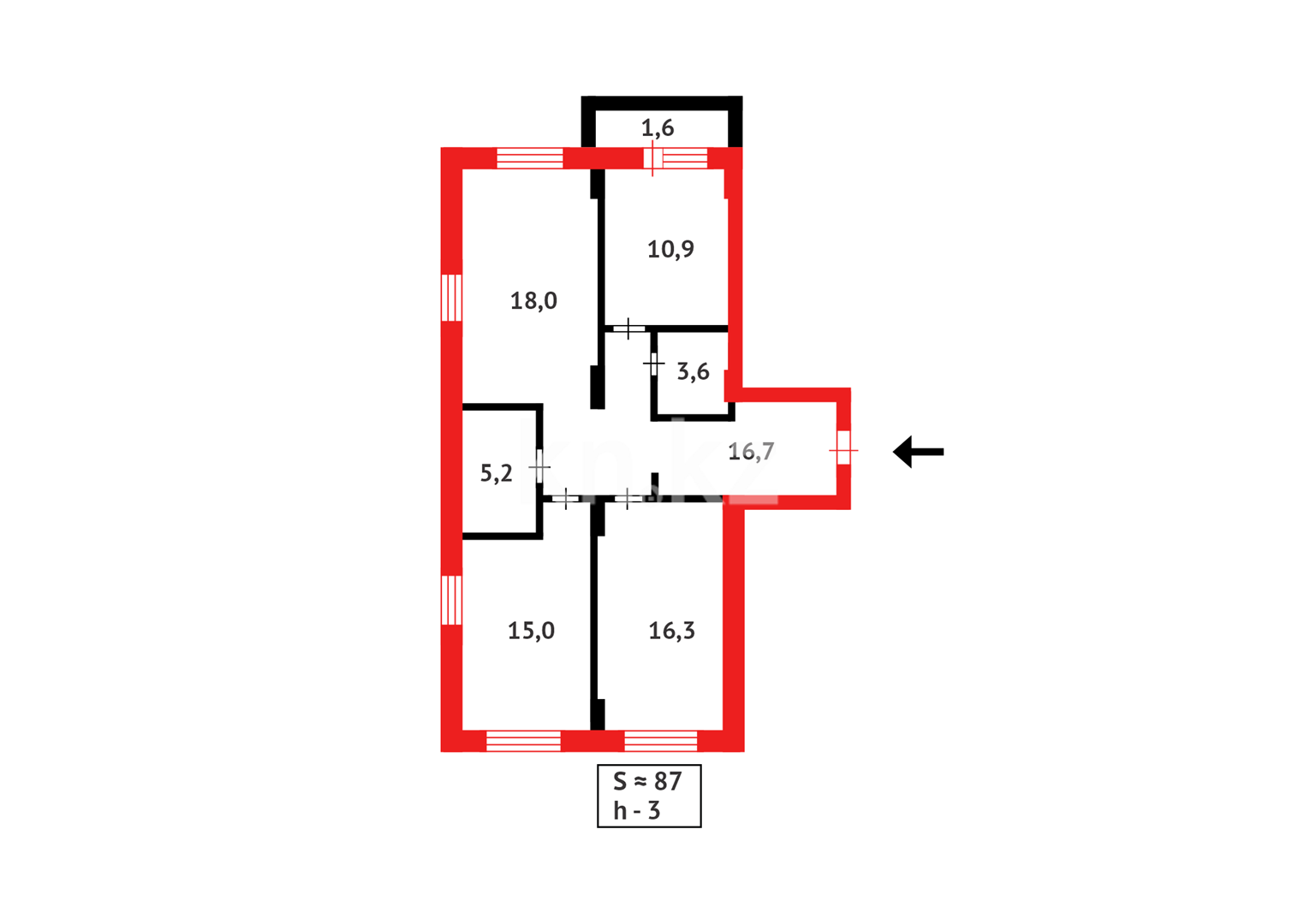 Продажа 3-комнатной квартиры, 88 м² - Продажа квартир в Караганде - страница 70 фото 38 из 38