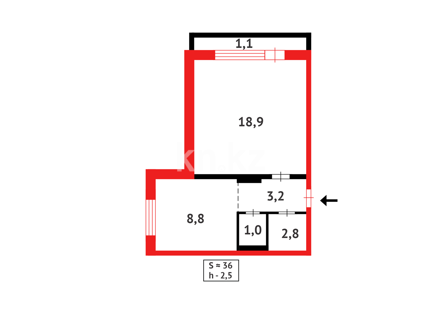 Продажа 1-комнатной квартиры, 40 м² в Караганде - фото 10