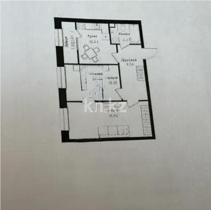 Продажа 2-комнатной квартиры, 58.23 м² в Астане