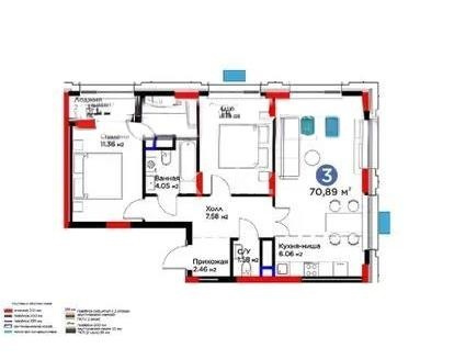 Продажа 3-комнатной квартиры, 71 м² - Продажа квартир в новостройках Астаны - страница 2 фото 1 из 1