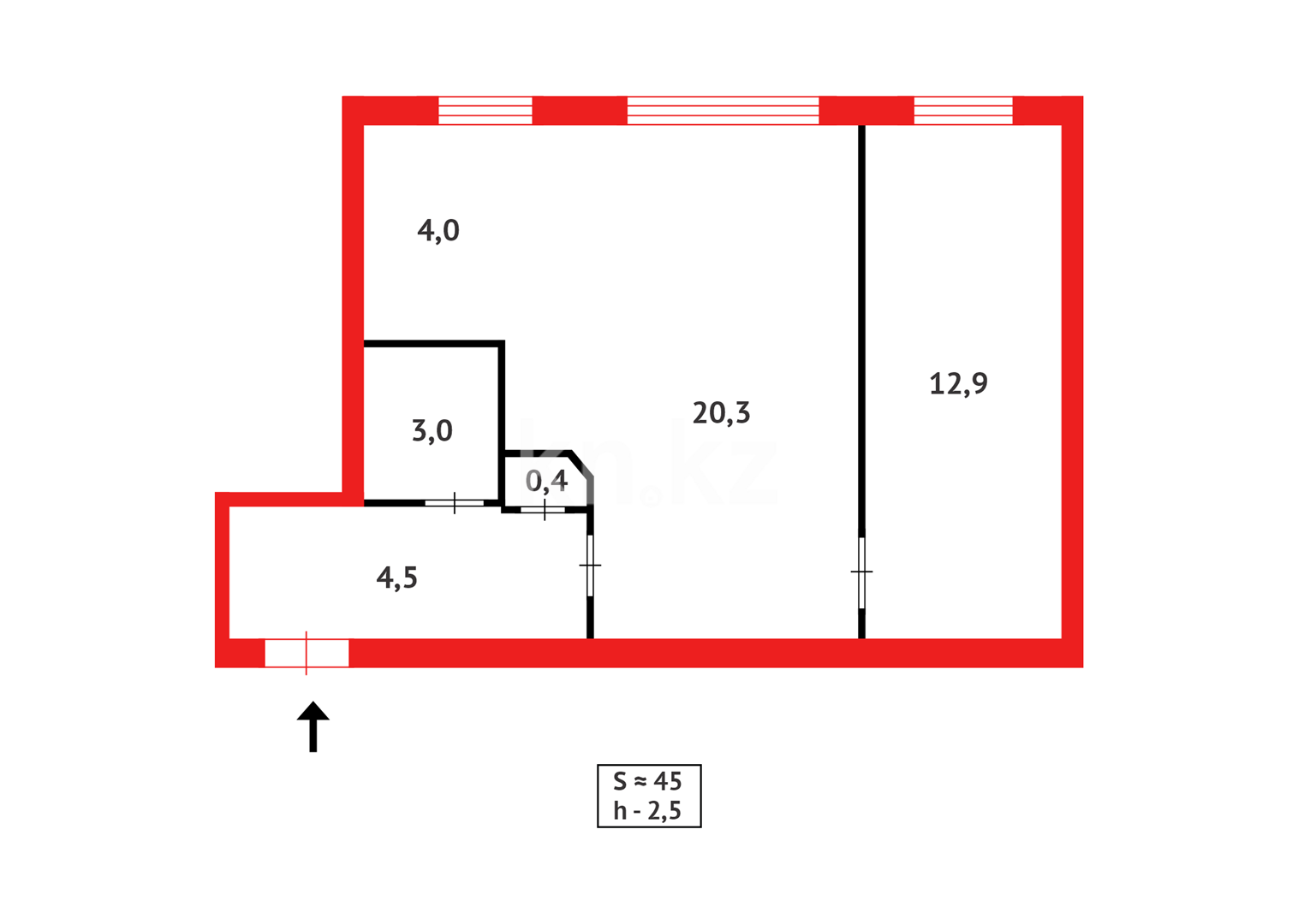Продажа 2-комнатной квартиры, 45 м², ул. Чернышевского в Темиртау - фото 9