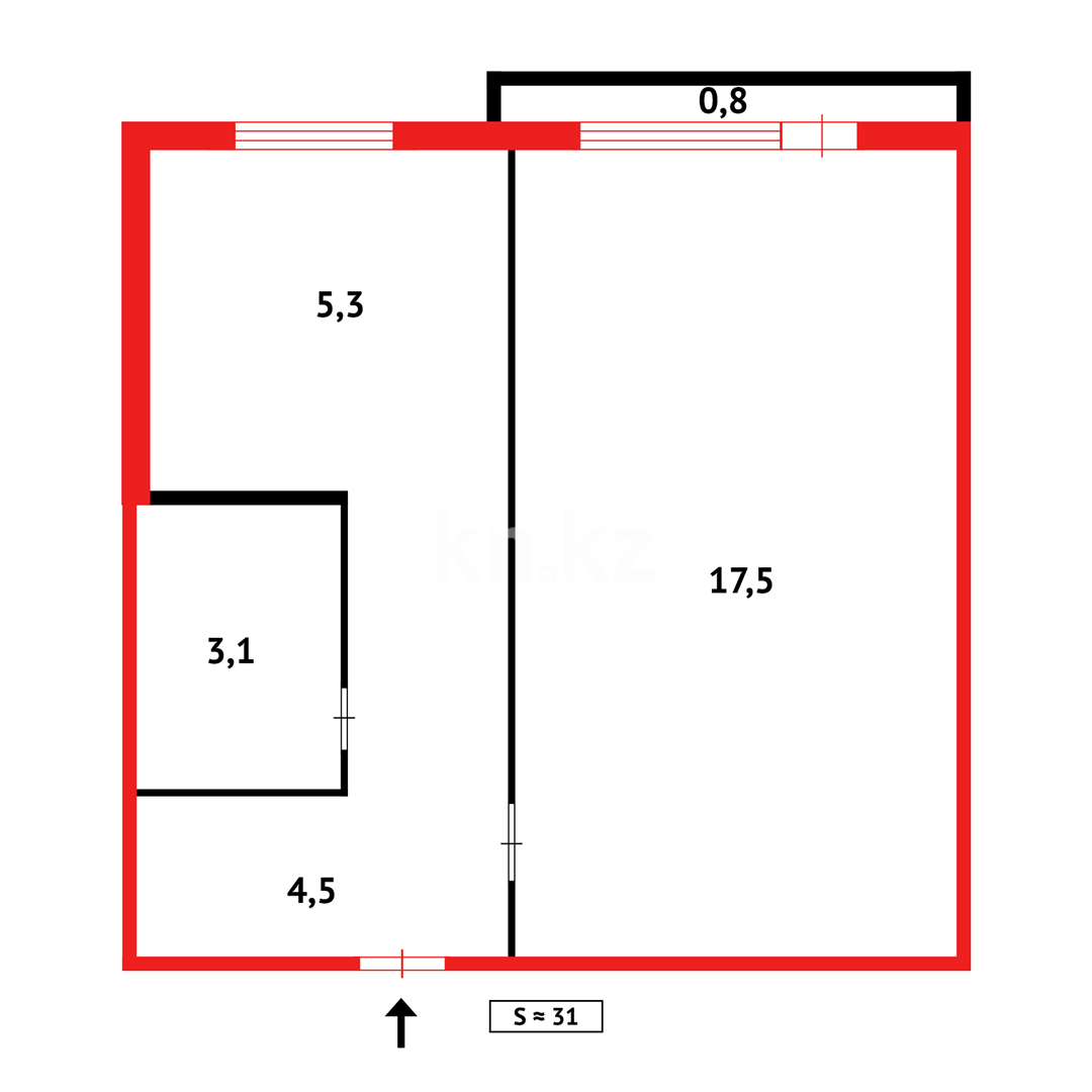 Продажа 1-комнатной квартиры, 31 м² - Продажа квартир в панельном доме в Темиртау - страница 4 фото 9 из 9
