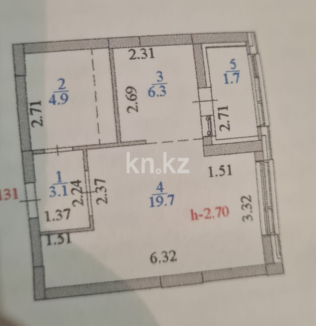 Продажа 1-комнатной квартиры, 37 м², пр. Кабанбай батыра, дом  48 - Продажа  однокомнатных квартир в новостройках Астаны без посредников фото 8 из 8