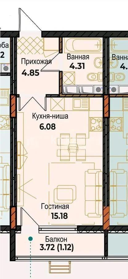 Продажа 1-комнатной квартиры, 33 м², ул. А-102, дом  11/2 - Продажа квартир в Казахстане фото 1 из 1