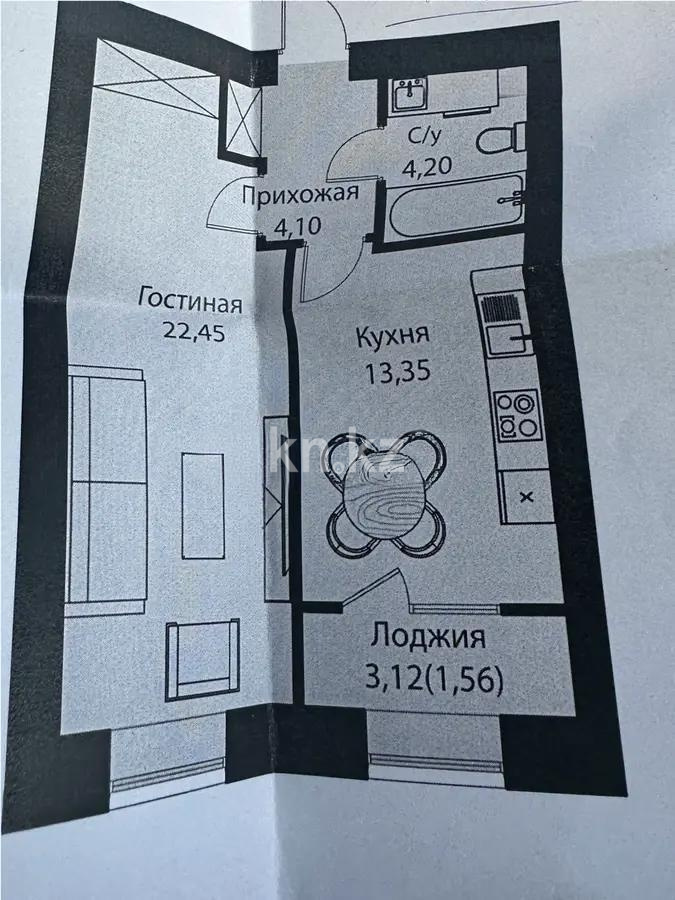 Продажа 1-комнатной квартиры, 45.6 м², пр. Тауелсыздык, дом  25/1 стр в Астане