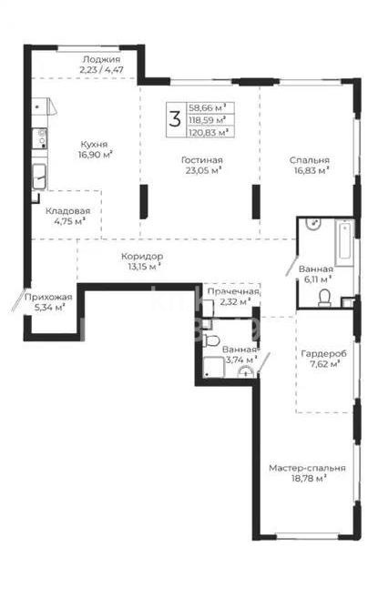 Продажа 3-комнатной квартиры, 120 м², ул. Токпанова, дом  18 стр - Продажа  трехкомнатных квартир в новостройках Астаны без посредников фото 1 из 1