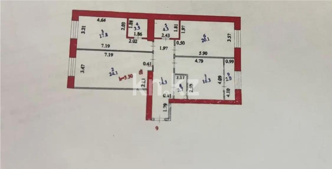Продажа 3-комнатной квартиры, 106 м² - Продажа квартир в р-не Есиль Астаны фото 1 из 1