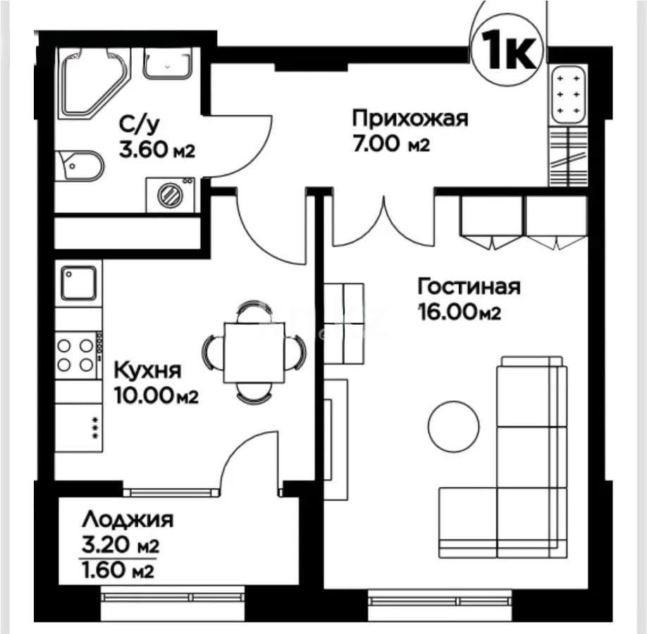 Продажа 1-комнатной квартиры, 35.2 м², ул. Молдагалиева, дом  3 в Астане