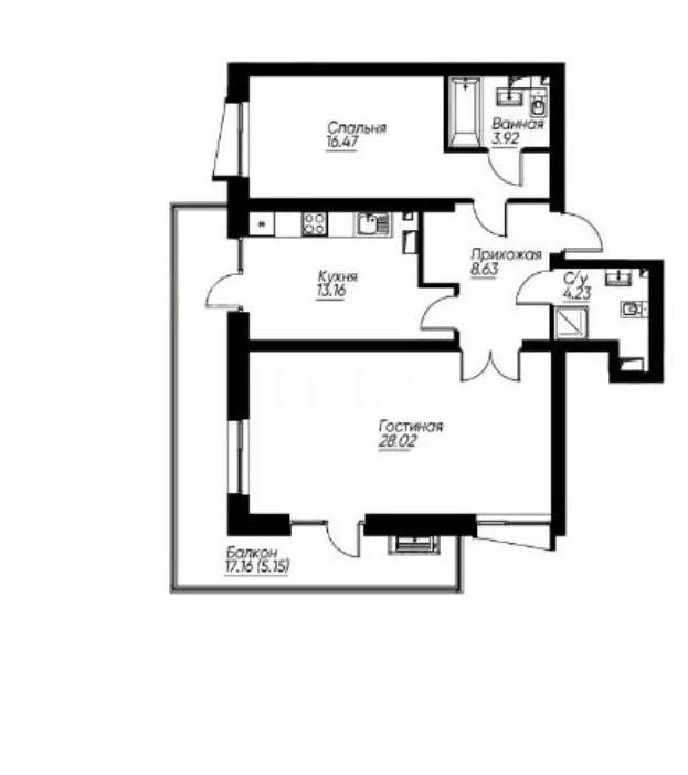 Продажа 2-комнатной квартиры, 80 м² - Продажа двухкомнатных квартир в монолитно-каркасном доме в Алматы - страница 9 фото 4 из 4