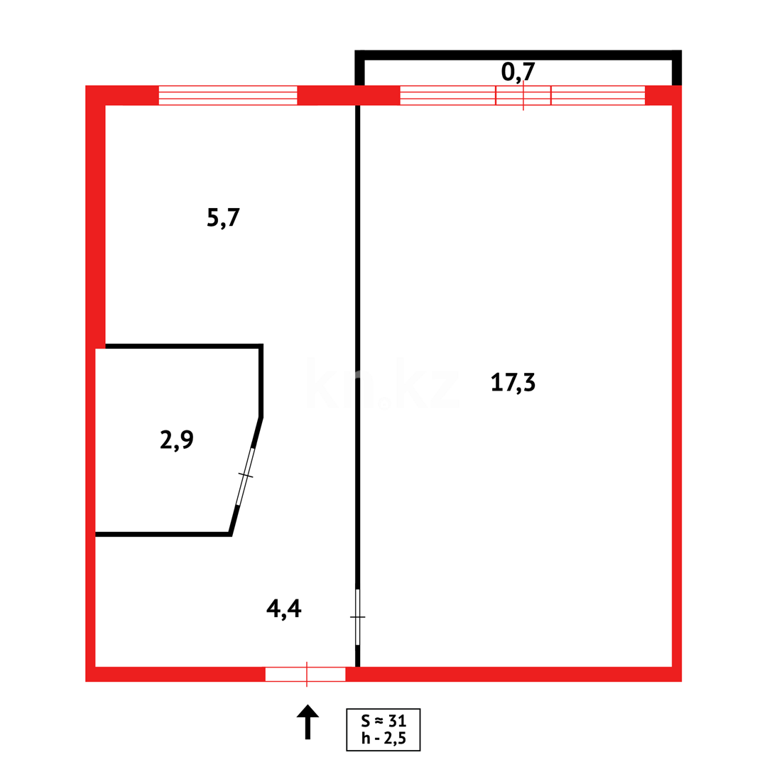 Продажа 1-комнатной квартиры, 31 м² в Караганде - фото 3