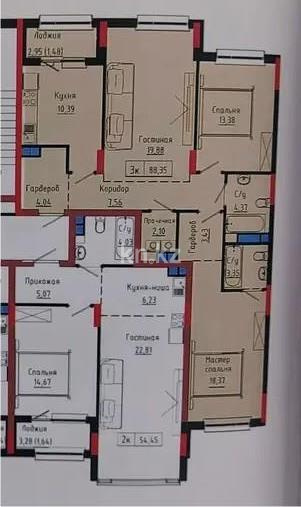 Продажа 3-комнатной квартиры, 88.35 м², ул. Сыганак, дом  22/1 - Продажа квартир в Астане без посредников с фото фото 1 из 1