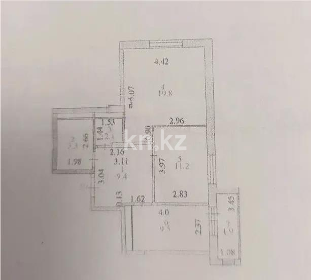 Продажа 2-комнатной квартиры, 59.2 м² в Астане