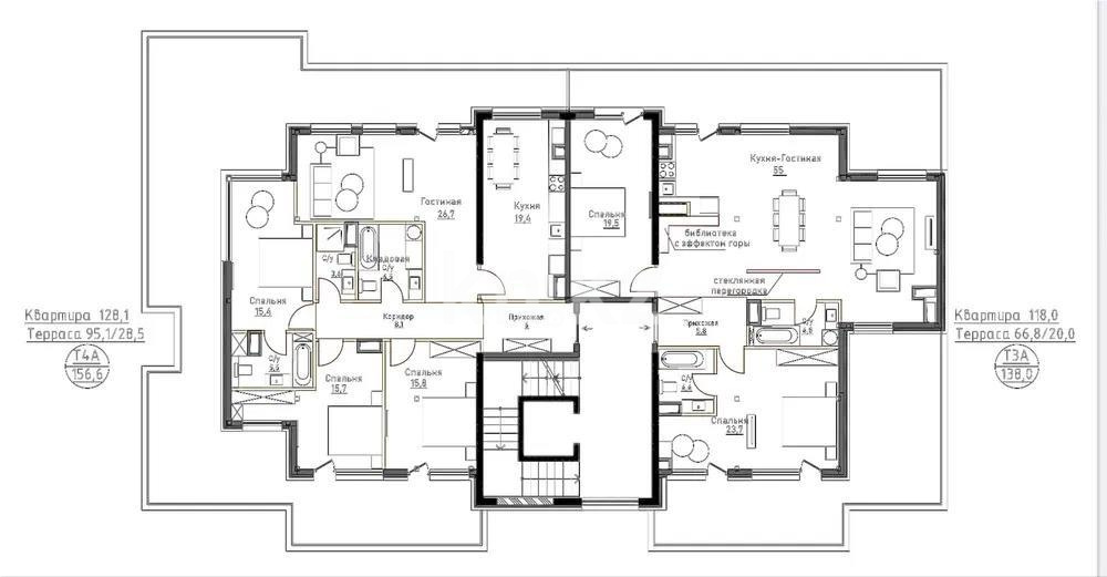 Продажа 4-комнатной квартиры, 180 м², ул. Жамакаева, дом  252 - Продажа  четырехкомнатных квартир в новостройках Алматы с фото фото 1 из 1