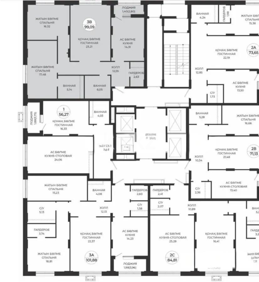 Продажа 3-комнатной квартиры, 100 м², ул. Достык, дом  8/3 - Продажа  трехкомнатных квартир в Астане фото 1 из 1