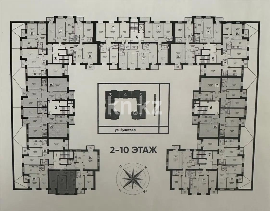 Продажа 2-комнатной квартиры, 79 м², мкр-н Гульдер-1, дом  3а - Продажа  двухкомнатных квартир в Караганде фото 3 из 3