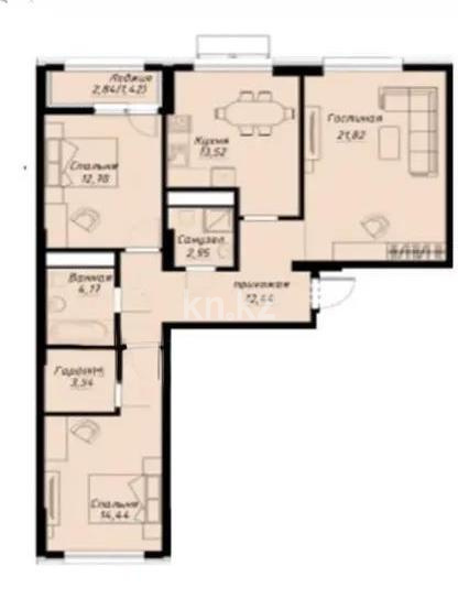 Продажа 3-комнатной квартиры, 90 м² в Астане