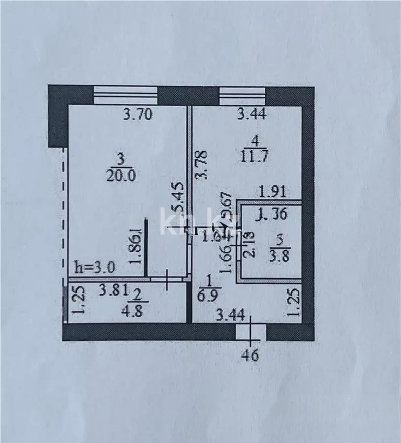 Продажа 1-комнатной квартиры, 46 м², мкр-н Орбита-1, дом  17/2 - Продажа квартир в Караганде с фото фото 1 из 1