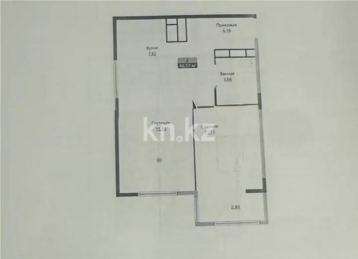 Продажа 2-комнатной квартиры, 49.6 м², ул. Халиуллина, дом  196 стр - Продажа  двухкомнатных квартир в новостройках Алматы без посредников с фото фото 1 из 1