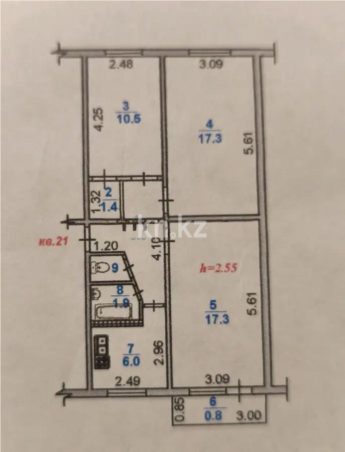 Продажа 3-комнатной квартиры, 62.5 м² в Алматы