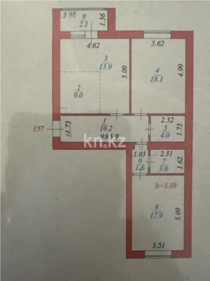 Продажа 3-комнатной квартиры, 80 м², ул. Аманжолова, дом  20 в Астане - фото 5