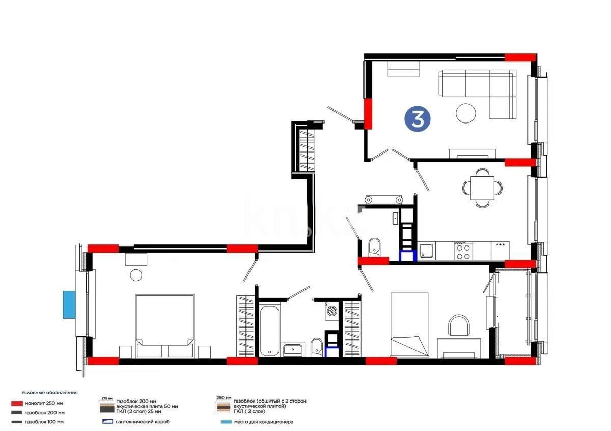 Продажа 3-комнатной квартиры, 80 м², ул. Е-899, дом  5 стр - Продажа  трехкомнатных квартир в Астане без посредников фото 1 из 1