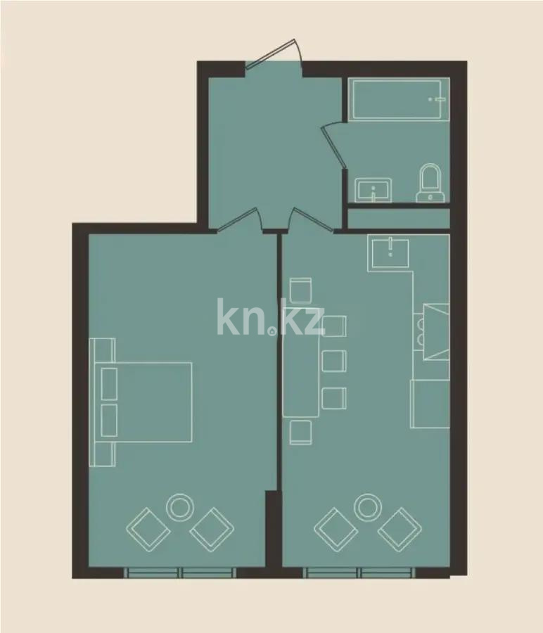 Продажа 2-комнатной квартиры, 47.13 м², ул. Момышулы, дом  100 стр - Продажа квартир в новостройках Алматы без посредников фото 1 из 1
