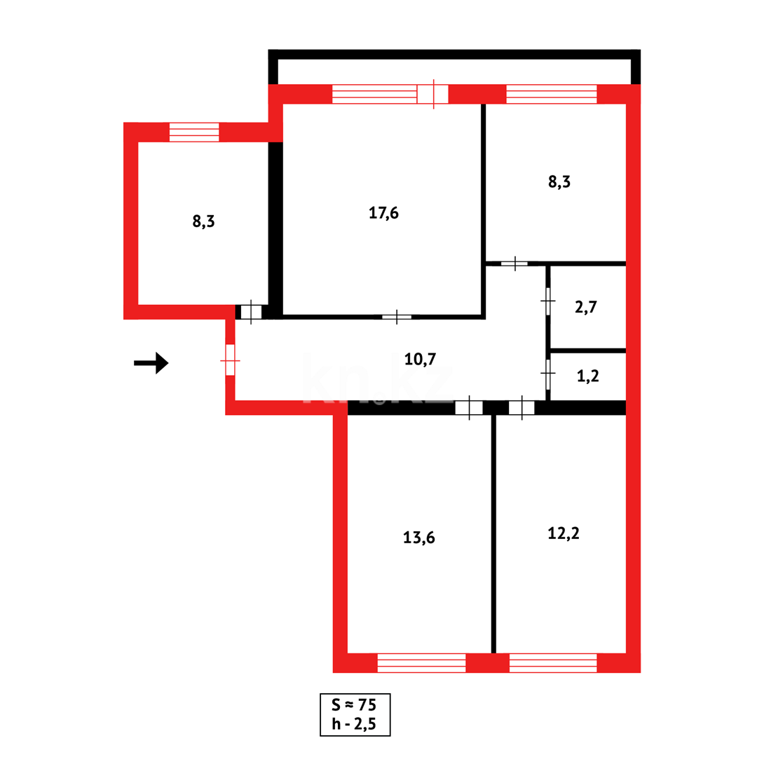 Продажа 4-комнатной квартиры, 74 м² - Недвижимость в Казахстане - страница 9 фото 10 из 10