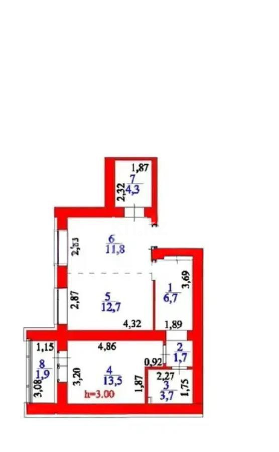 Продажа 2-комнатной квартиры, 57 м² в Астане