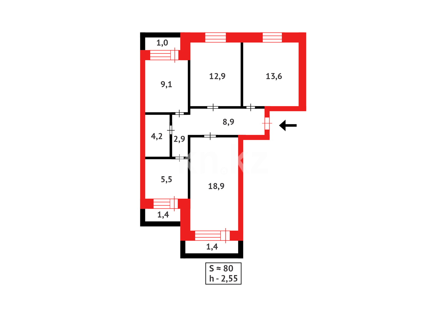 Продажа 4-комнатной квартиры, 79 м² - Продажа квартир в Абае фото 8 из 8