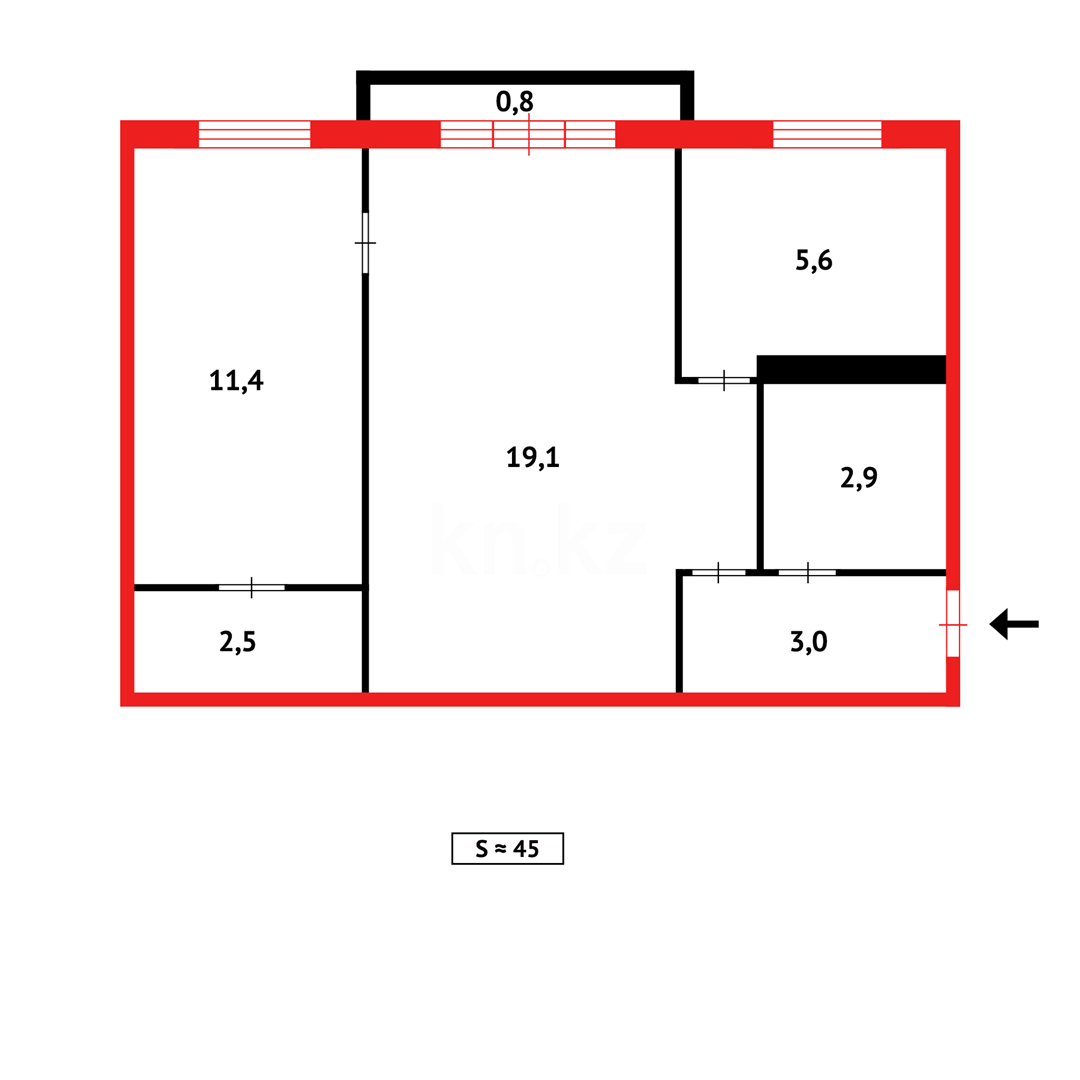 Продажа 2-комнатной квартиры, 45 м², мкр-н 7-й в Темиртау - фото 5