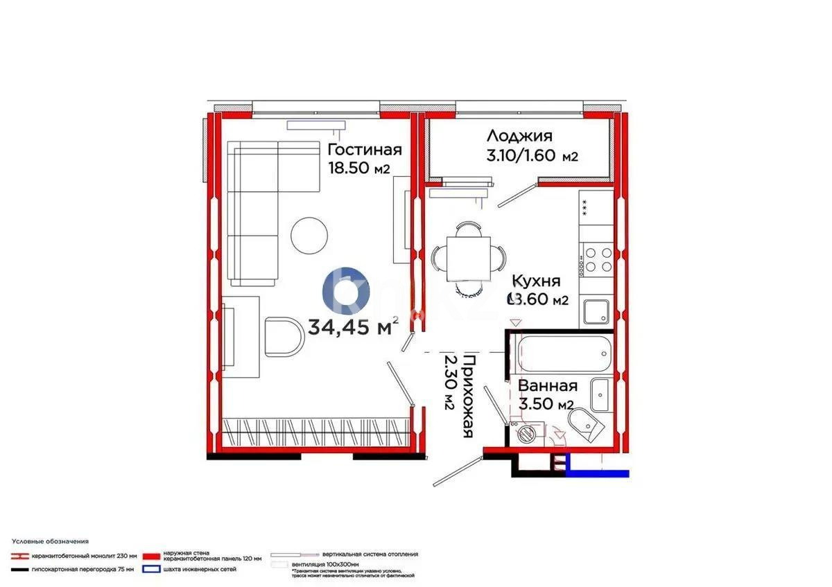 Продажа 1-комнатной квартиры, 35 м², ул. С-902, дом  8 - Продажа  однокомнатных квартир в новостройках Астаны с фото фото 1 из 1