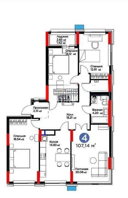 Продажа 4-комнатной квартиры, 107 м², пр. Туран, дом  57/1 - Продажа  четырехкомнатных квартир в Астане без посредников фото 1 из 1