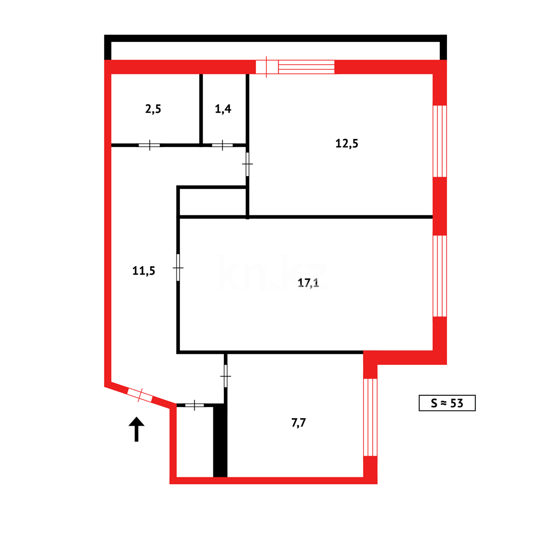 Продажа 2-комнатной квартиры, 56 м² - Продажа квартир в Темиртау - страница 14 фото 6 из 6
