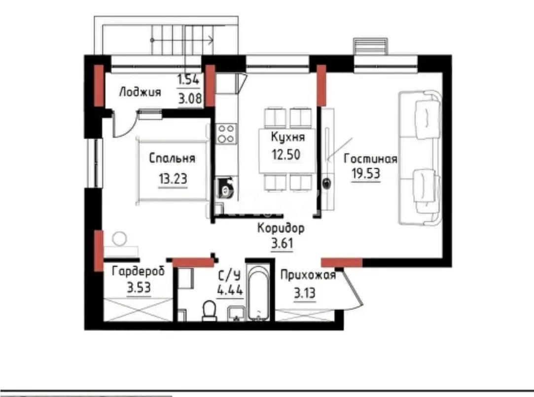 Продажа 2-комнатной квартиры, 61.5 м² - Продажа недвижимости в Астане - страница 8 фото 1 из 1
