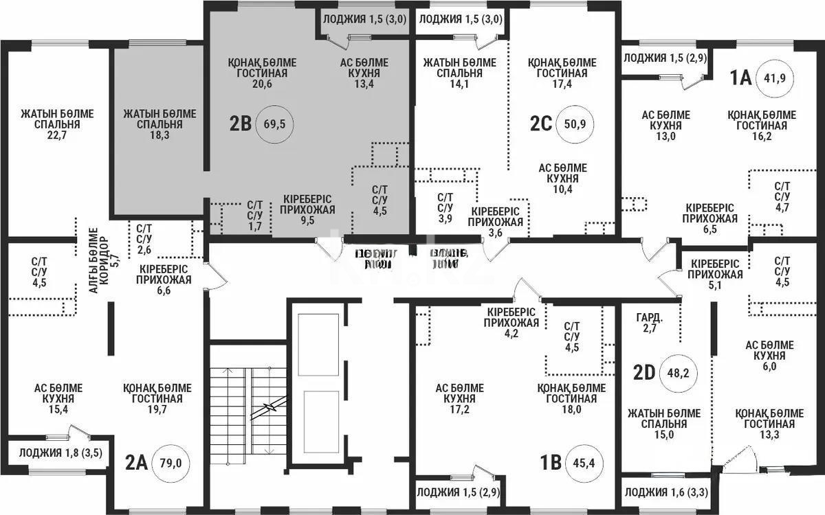 Продажа 2-комнатной квартиры, 69.5 м² в Алматы