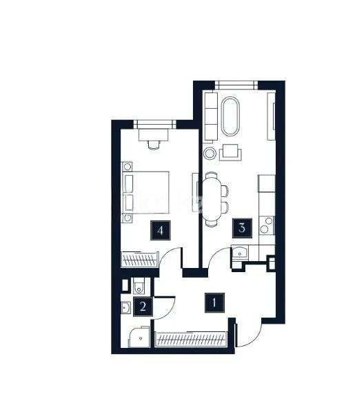 Продажа 2-комнатной квартиры, 58 м² в Алматы