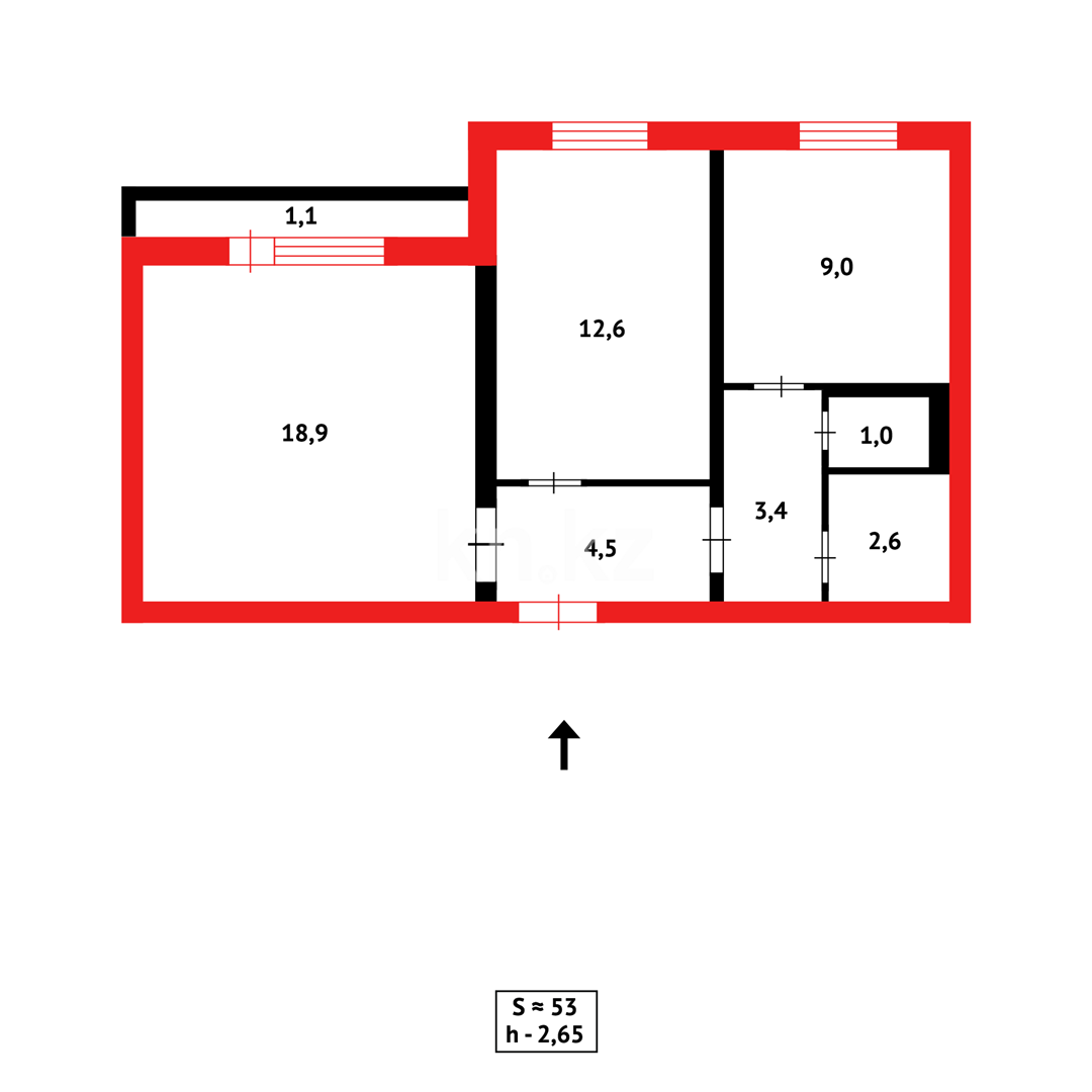 Продажа 2-комнатной квартиры, 51 м², пр. Победы в Абае - фото 11