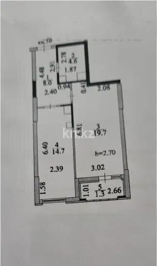 Продажа 1-комнатной квартиры, 48.3 м² в Астане