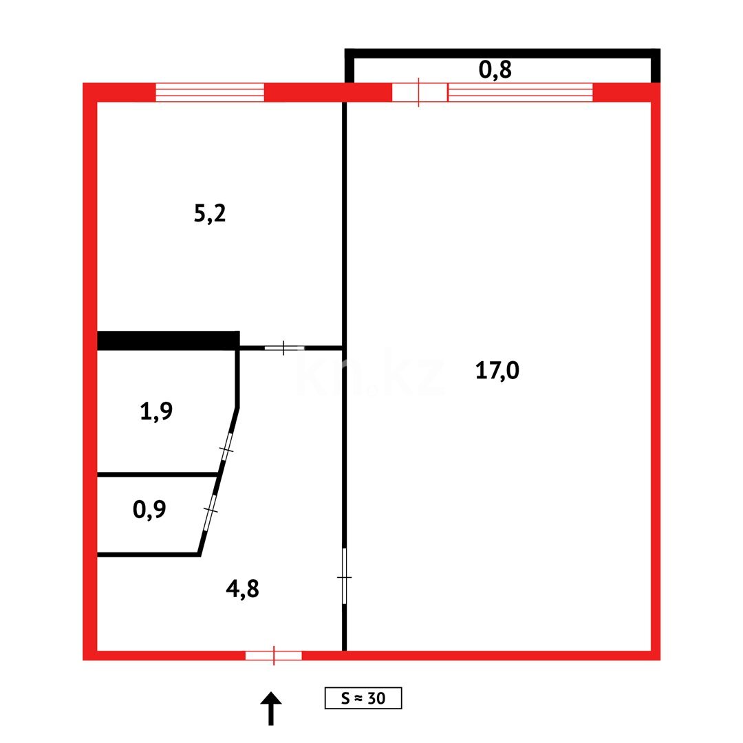 Продажа 1-комнатной квартиры, 32 м² в Темиртау - фото 6