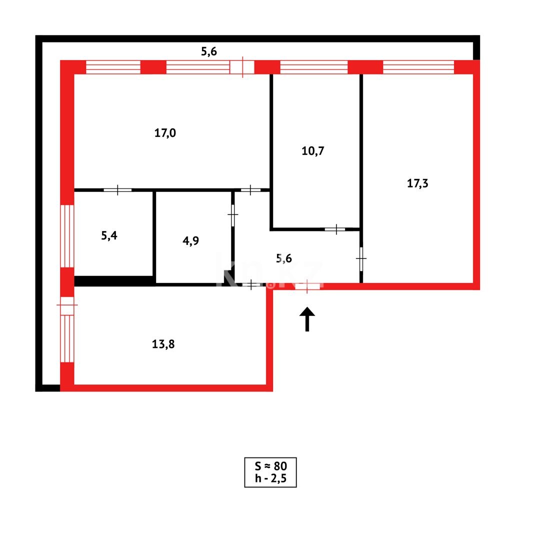 Продажа 4-комнатной квартиры, 80 м² в Караганде - фото 4