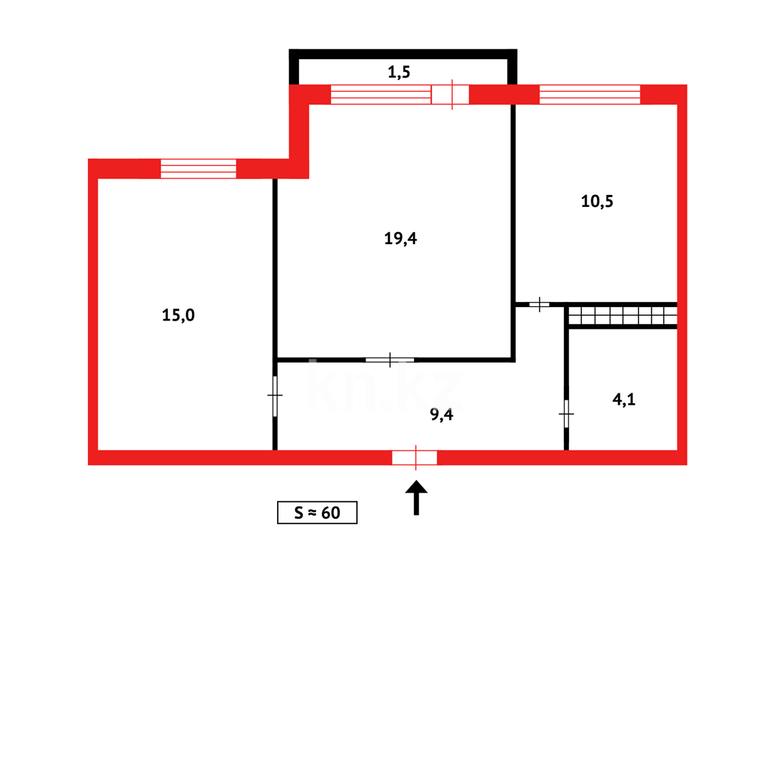 Продажа 2-комнатной квартиры, 60 м² - Продажа квартир в Караганде - страница 70 фото 15 из 15