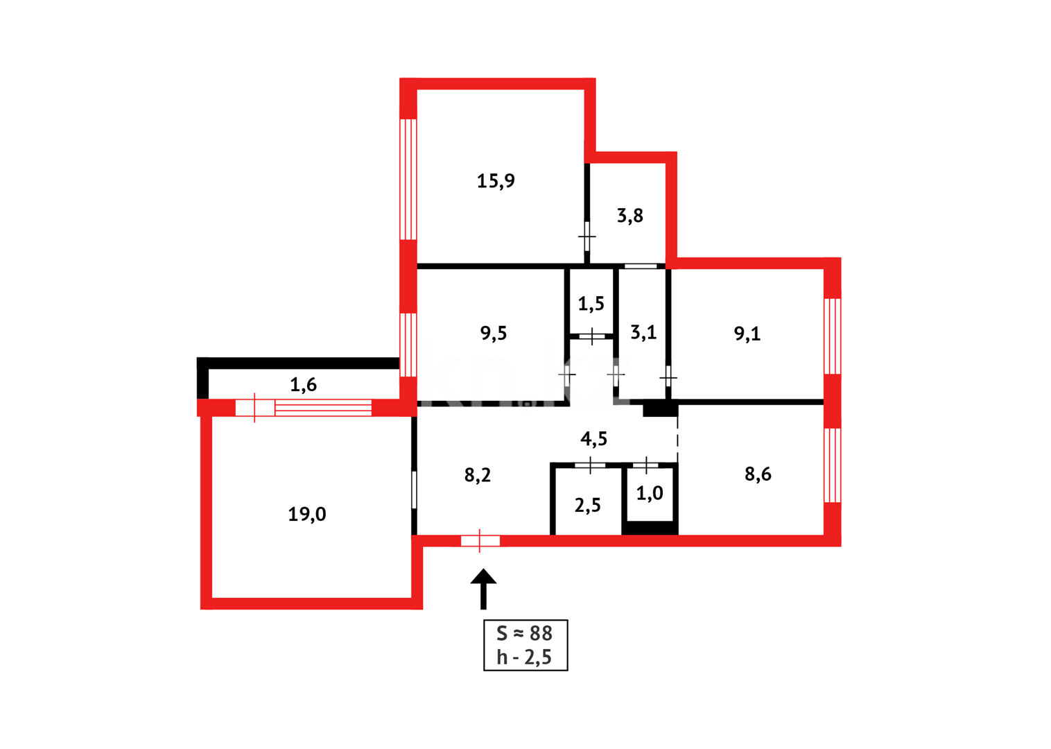 Продажа 4-комнатной квартиры, 88 м² - Продажа квартир в Казахстане - страница 47 фото 25 из 25