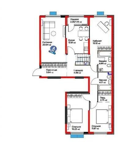 Продажа 4-комнатной квартиры, 107 м², ул. Момышулы, дом  11/14а - Продажа  четырехкомнатных квартир в новостройках Алматы без посредников фото 1 из 1