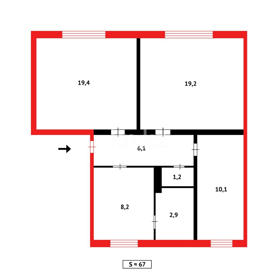 Продажа 3-комнатной квартиры, 67 м² в Караганде - фото 8