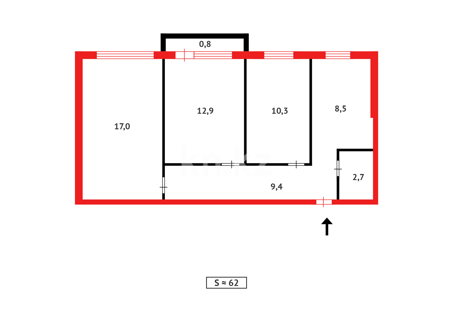 Продажа 3-комнатной квартиры, 61 м² в Темиртау - фото 12