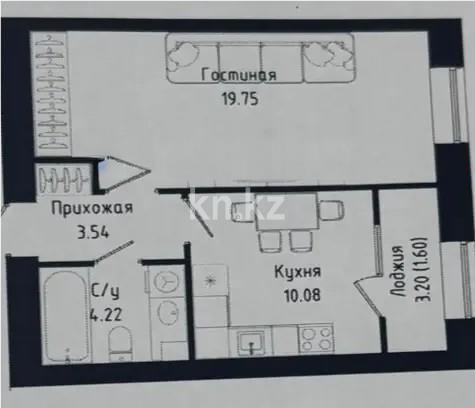 Продажа 1-комнатной квартиры, 40 м², ул. Нажимеденова, дом  30/1 в Астане